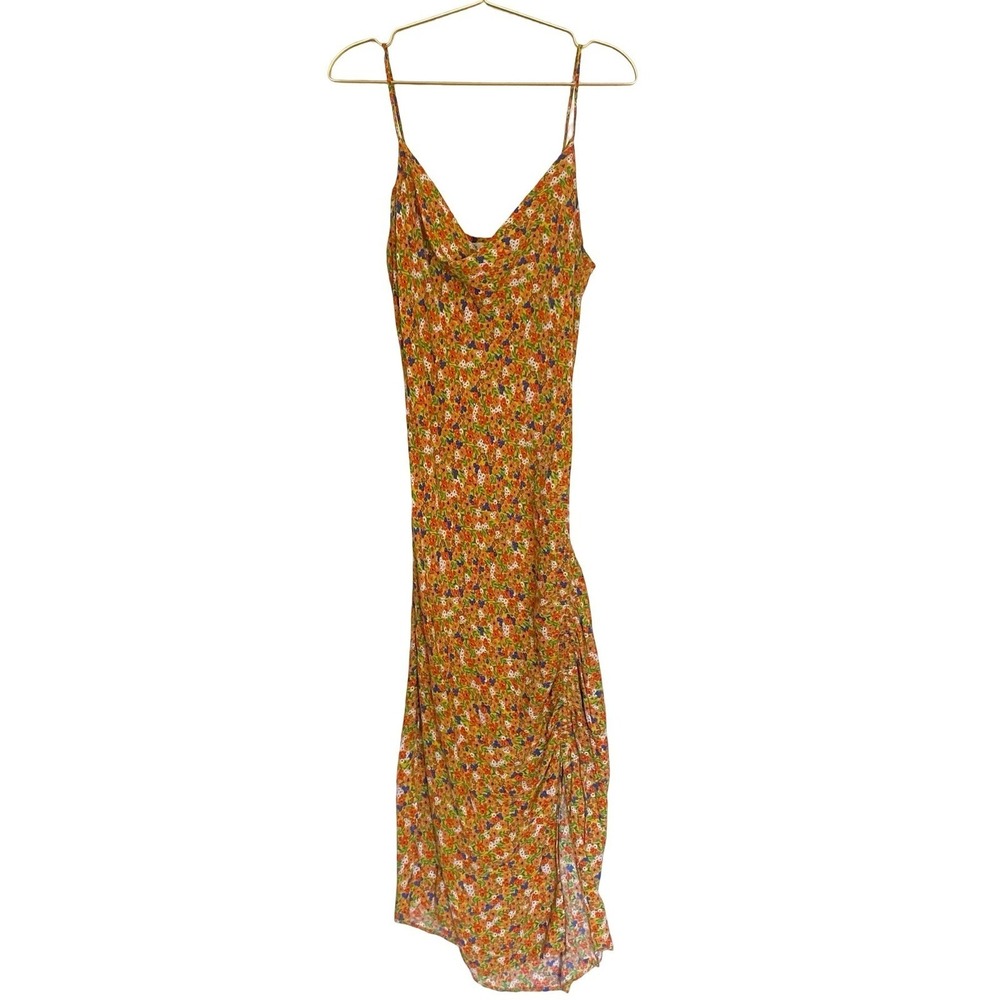 Blu Pepper Floral Cowl Neck Maxi Dress Multicolor Size L